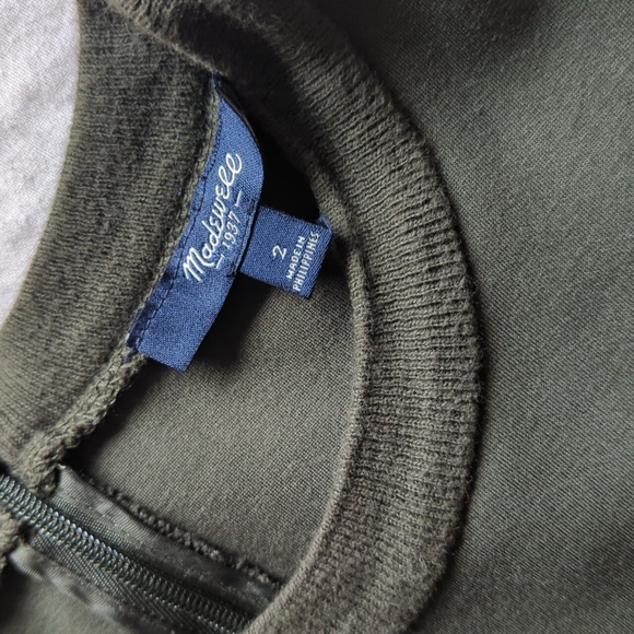MADEWELL Army Green Pleated Dress with Pockets - Picture 2 of 2